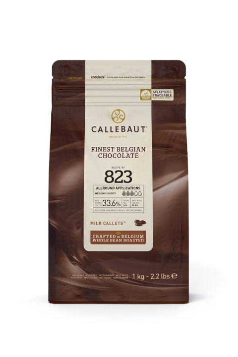 Callebaut 823 Milk Couverture Chocolate Drops – 1kg