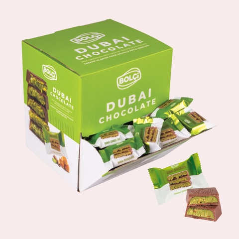 Bolci Dubai Chocolate Bar 16 g – Antep Pistachio & Kadayif Filled Milk Chocolate