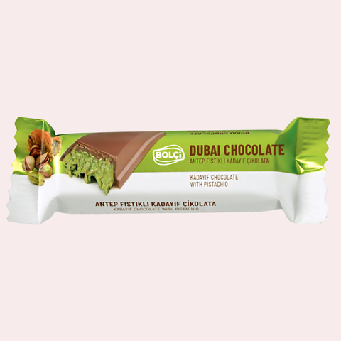 Bolci Dubai Chocolate Bar 30 g – Antep Pistachio & Kadayif Filled Milk Chocolate
