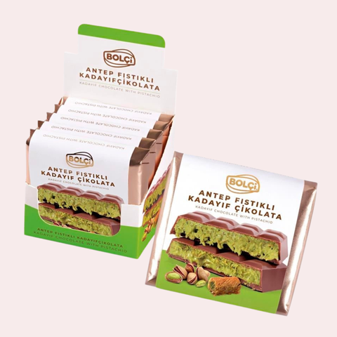 Bolci Dubai Chocolate Bar 100 g – Antep Pistachio & Kadayif Filled Milk Chocolate