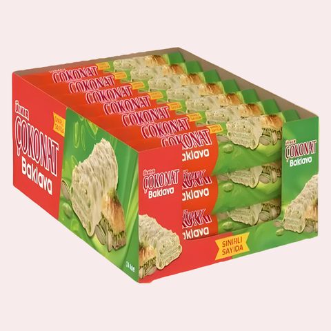 Ülker Cokonat Baklava Flavored Wafer with Pistachio and White Chocolate 30g