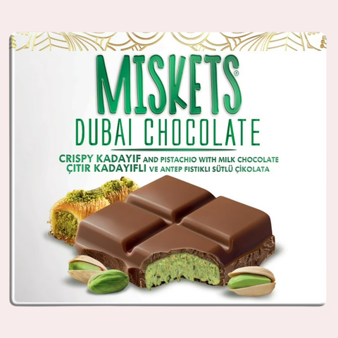 Miskets Dubai Chocolate with Crispy Kadayif & Pistachio